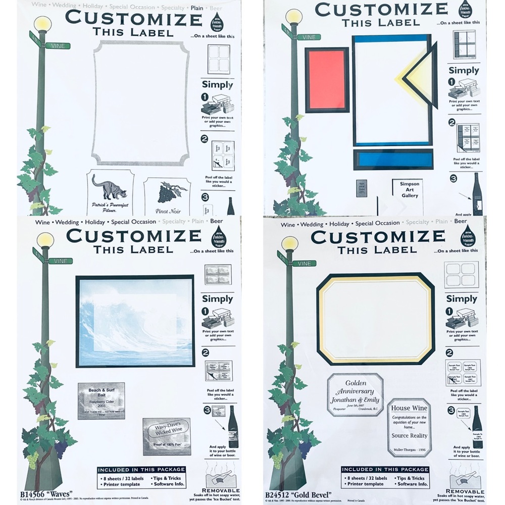 220 Customizable Labels for Beer or Wine Bottles Home-brewing Self Adhesive